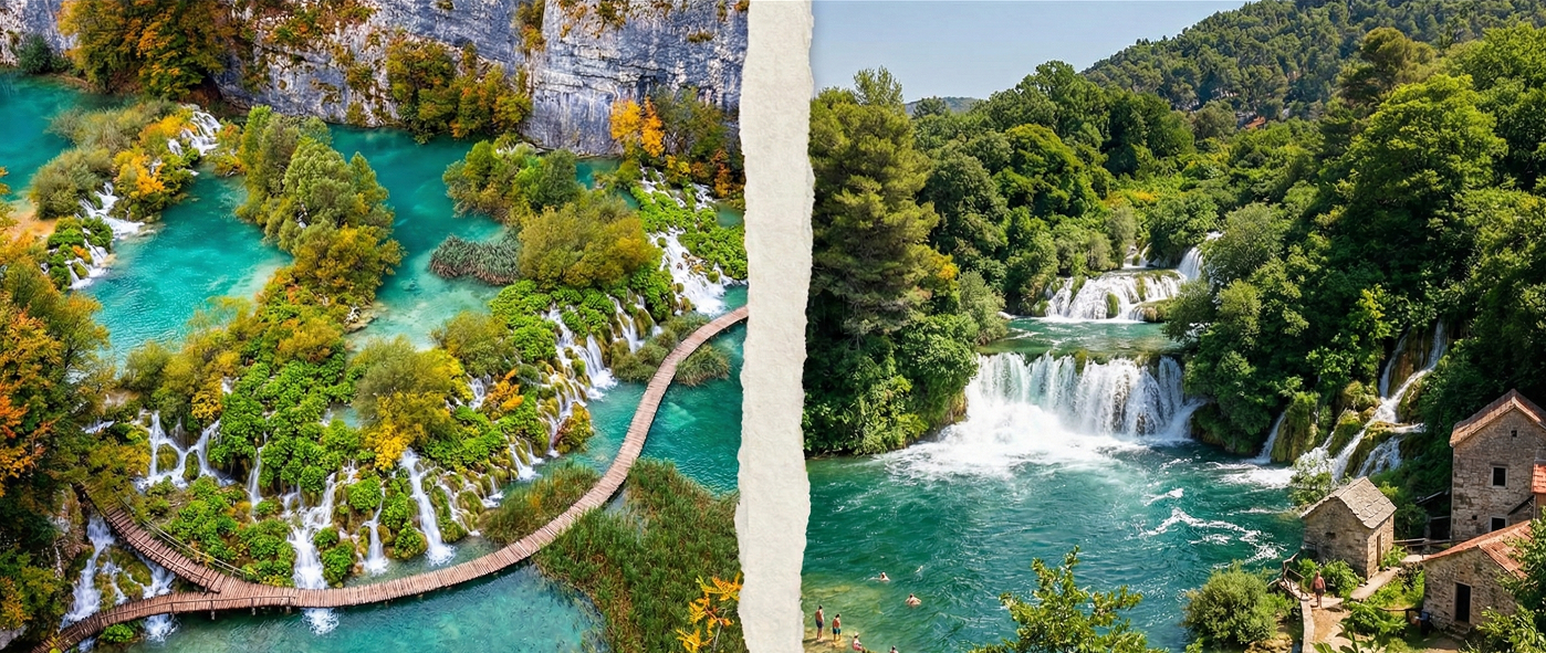 A comparison of Krka National Park and Plitvice Lakes