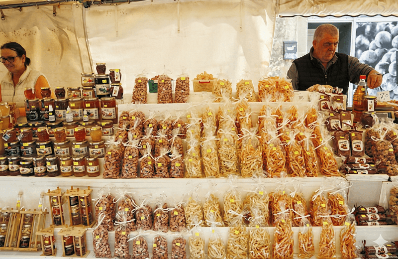Split Green Market (Pazar): A Guide to Buying Cheese, Prosciutto & Souvenirs 4 Traditional Croatian sweets Arancini and Sugared Almonds for sale at Split market