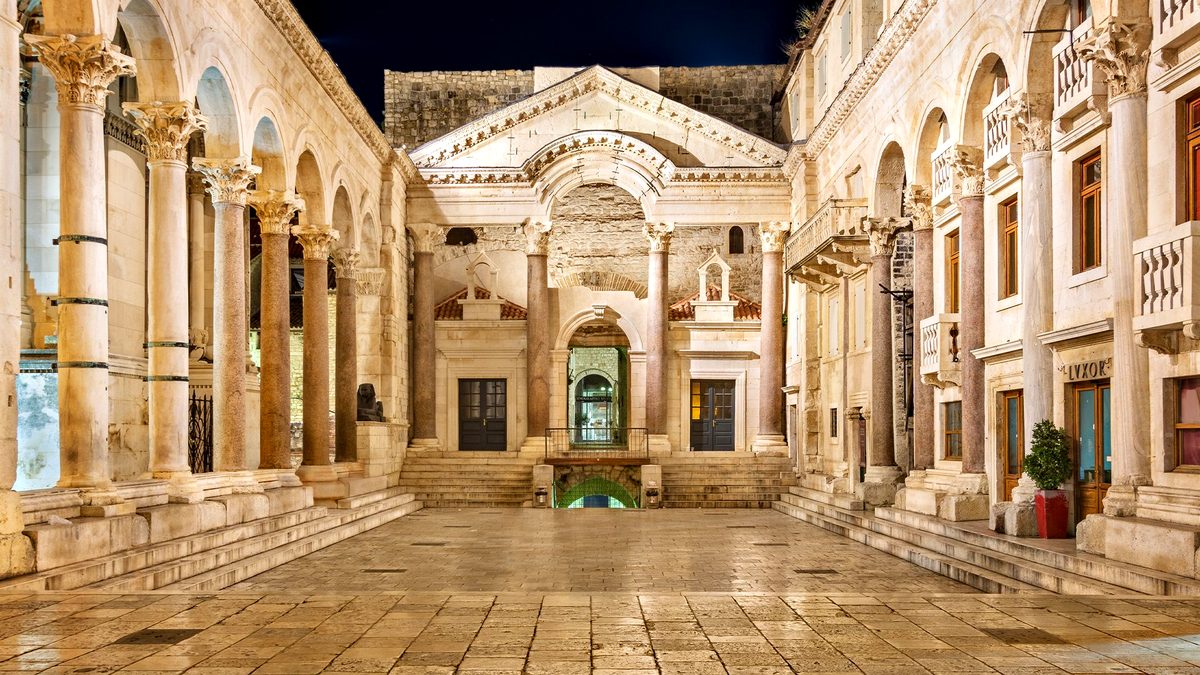 Diocletian's Palace, Split: Complete Visitor Guide (2026) 9 peristyle diocletians palace split night diocletian's palace split